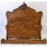 French walnut bedstead, width 157cm.