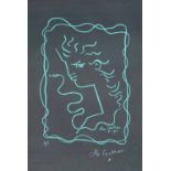 Jean Cocteau (1889-1963),  "Femme avec Serpente", signed and dated '94 in white crayon, 1959,