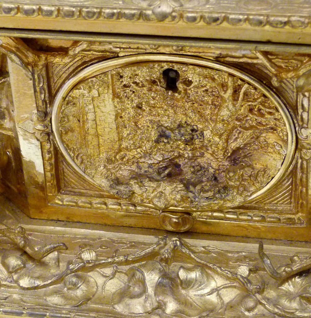 Ormolu jewellery casket in three tiers applied and moulded with naturalistic decoration, height - Image 7 of 17