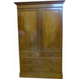 Edwardian linen press or wardrobe, width 120cm..