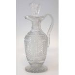 Regency glass claret jug, with elaborately cut body and stopper, (2) 31cm high     Condition report: