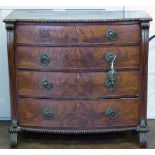 Regency mahogany chest of four long drawers flanked by reeded pilasters, width 100cm.