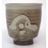 Kenneth Quick (1931-1963) St Ives studio pottery beaker or small vase, 8.5cm high     Artists'