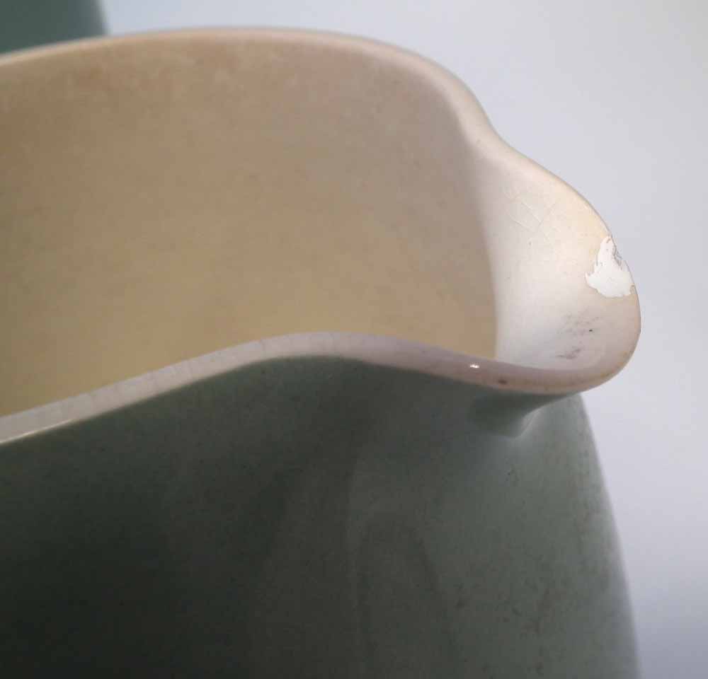 Wedgwood Keith Murray design vase and jug, decorated with a green celadon over white glaze the jug - Image 2 of 6