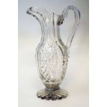 Mid 19th century cut  glass water jug, 33cm high     Condition report: Chips to the foot, minor