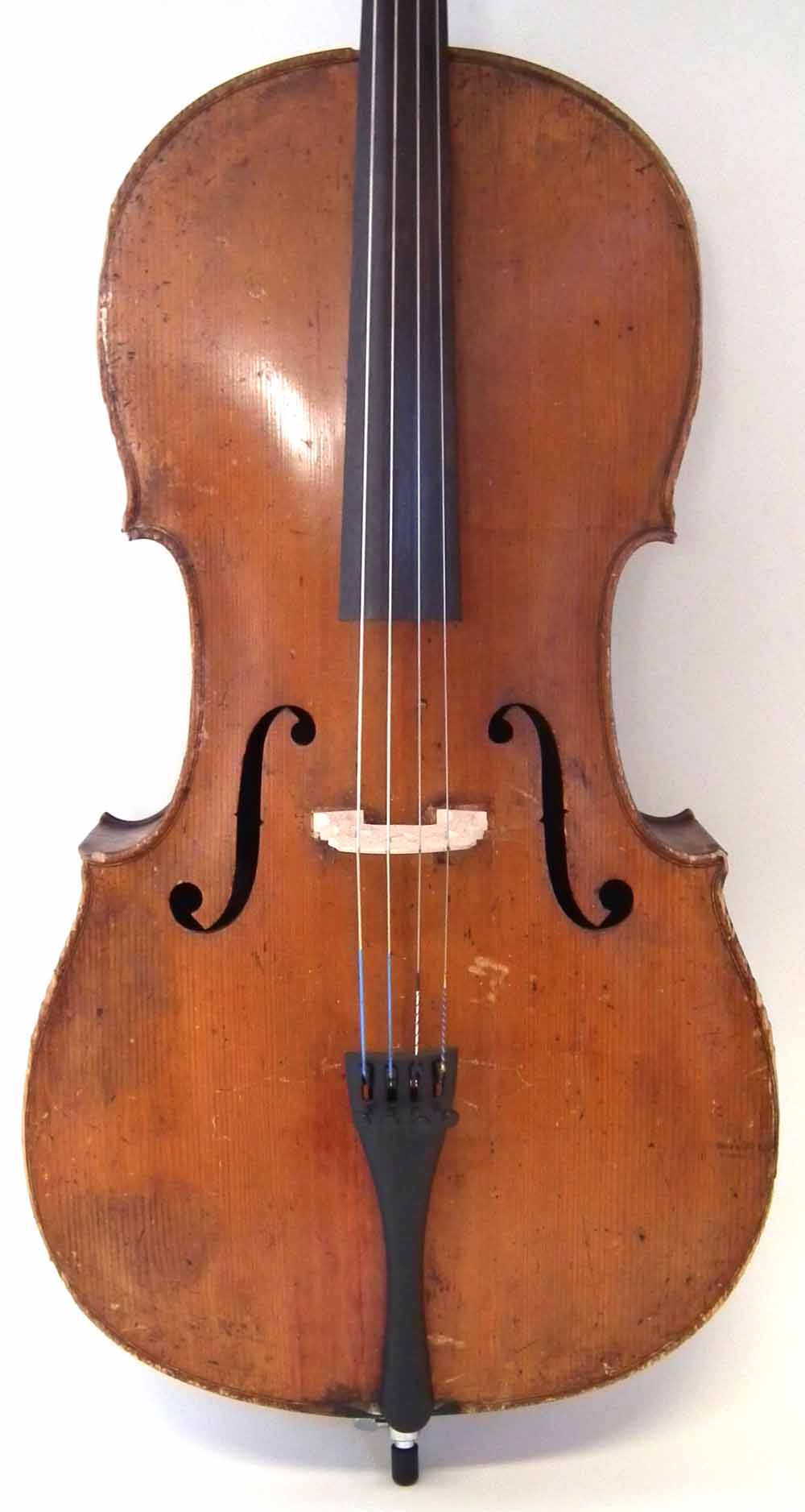 German cello, with two piece lightly flamed back labelled 'Attuned by W.M. Hawes Northampton Nov. 23 - Image 2 of 18