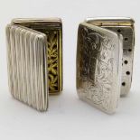 Silver vinaigrette, Rawlings & Summers, London 1830; silver vinaigrette, Jos Willmore, Birmingham