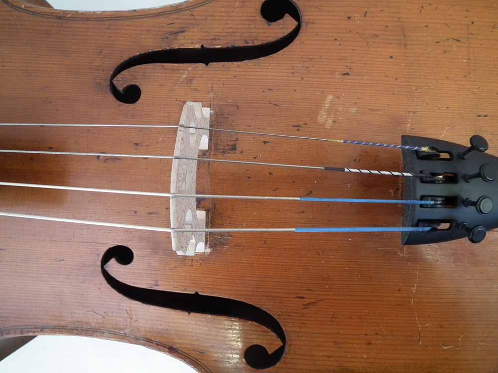 German cello, with two piece lightly flamed back labelled 'Attuned by W.M. Hawes Northampton Nov. 23 - Image 4 of 18