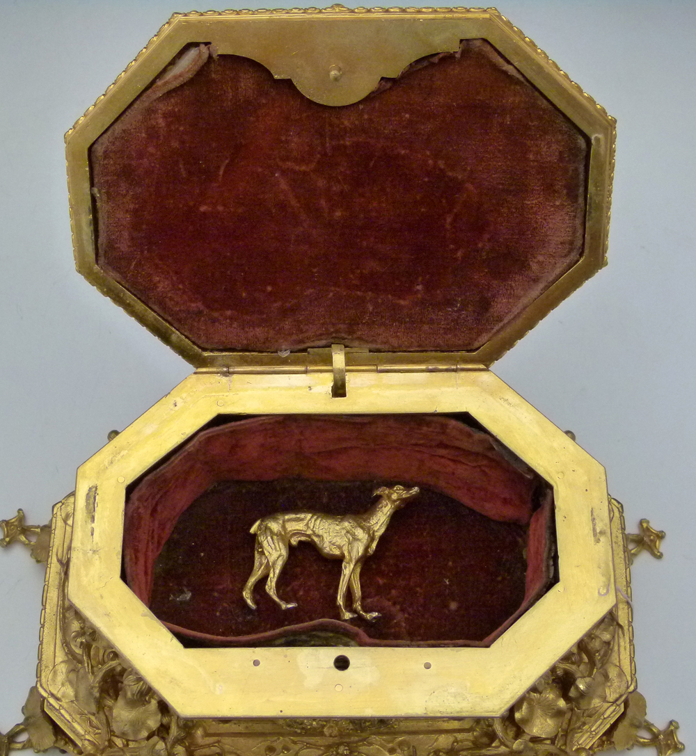 Ormolu jewellery casket in three tiers applied and moulded with naturalistic decoration, height - Image 4 of 17