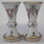 Pair of Macintyre Moorcroft vases, decorated with rose swags, printed marks and painted signature to