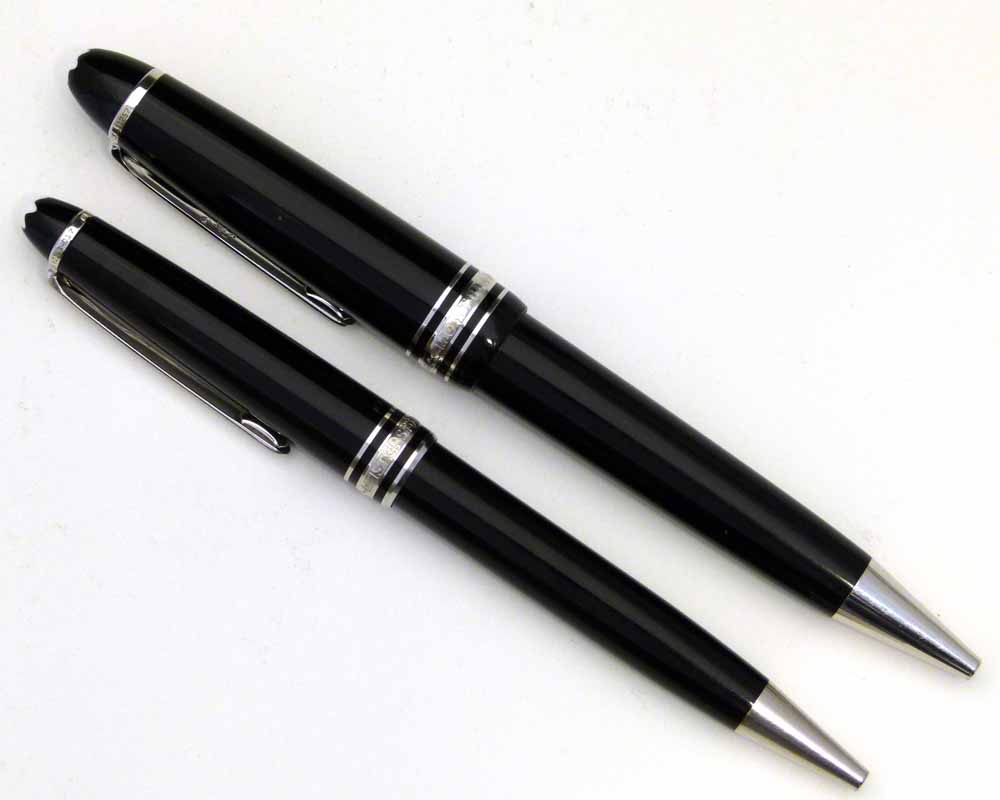 Montblanc black resin Pix ballpoint pen and the matching lady's pen, numbered CR1611257 and