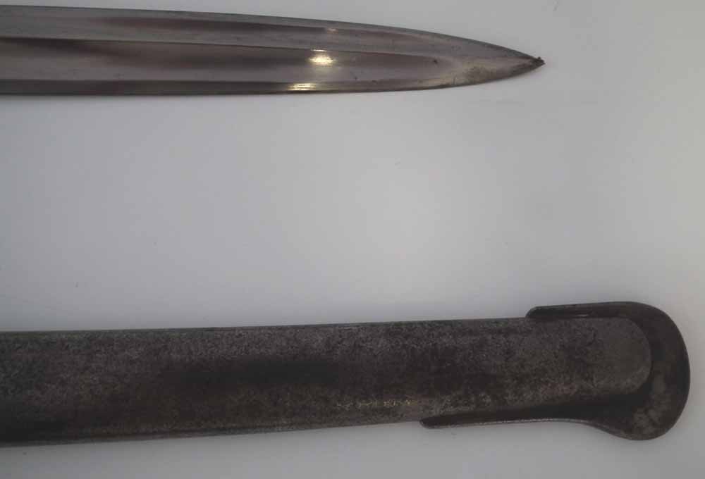 French 1845 Infantry officers Sabre, with engraved 1878 date and marks to blade, with original - Image 4 of 8