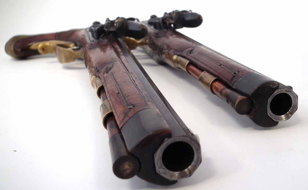 Pair of Bavarian flintlock duelling pistols, with octagonal 50 bore barrels inscribed 'Christoph - Image 14 of 20