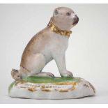 Derby figure of a pug, incised 3 to base, late 18th / early 19th century, 5.5cm high   Condition