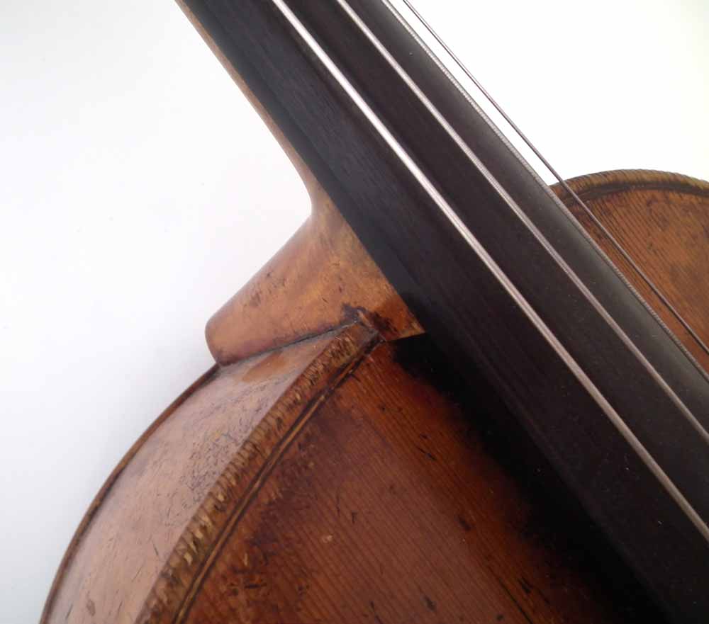 German cello, with two piece lightly flamed back labelled 'Attuned by W.M. Hawes Northampton Nov. 23 - Image 8 of 18