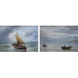 Bernard Benedict Hemy (1845-1913),  Coastal views with various shipping, signed, a pair, oil on