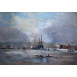 Frank Lewis Emanuel (British, 1866-1948),  Harbour scene, signed and dated 1883, oil on canvas, 59.5