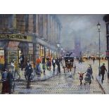 Bernard McMullen (1952-),  St Ann's Square, Manchester, signed, acrylic, 38 x 51cm.; 15 x 20in.