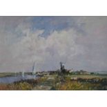 Ivan Taylor (1946-),  Stracey Arms Windpump, Norfolk, signed, titled on artist's label verso, oil on