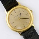 Girard-Perregaux 18ct gold wristwatch, textured gilt dial, black hands, cushion bezel 32mm, Cal