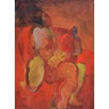 Geoffrey Key (1941-),   Figures in a Red Landscape, signed and dated '66, titled on artist's label