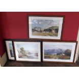 Two river landscape prints and two others. Condition report: see terms and conditions