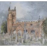 John Haydn Jones (1923-1997),  "All Saints Church, Madeley", signed, titled and dated 1996 on