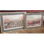 After Helen Bradley, "Big Bertha comes to Lees" and "Hollinwood Market", two signed limited