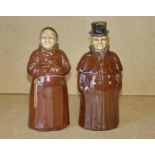 2 China Bottles in form of a monk and co