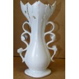 A Paris Porcelain Oval Bulbous Trumpet S