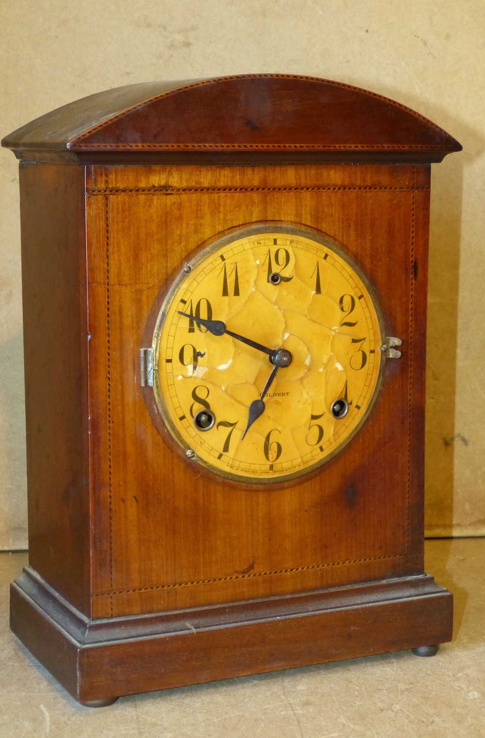 An Edwardian Mantle Clock having inlaid