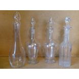 A Glass Octagonal Thin Necked Decanter w