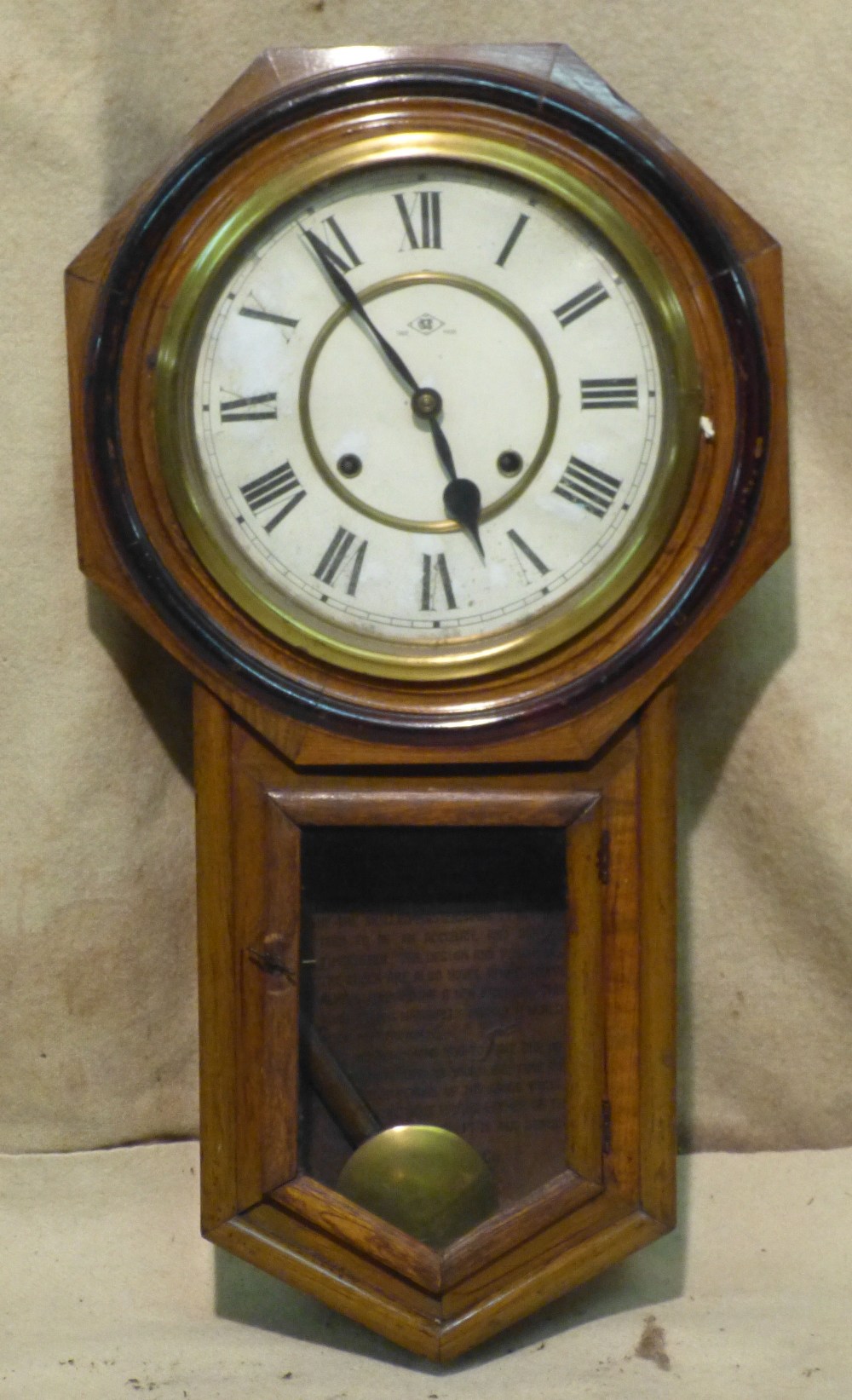 An Octagonal Drop Dial Wall Clock having