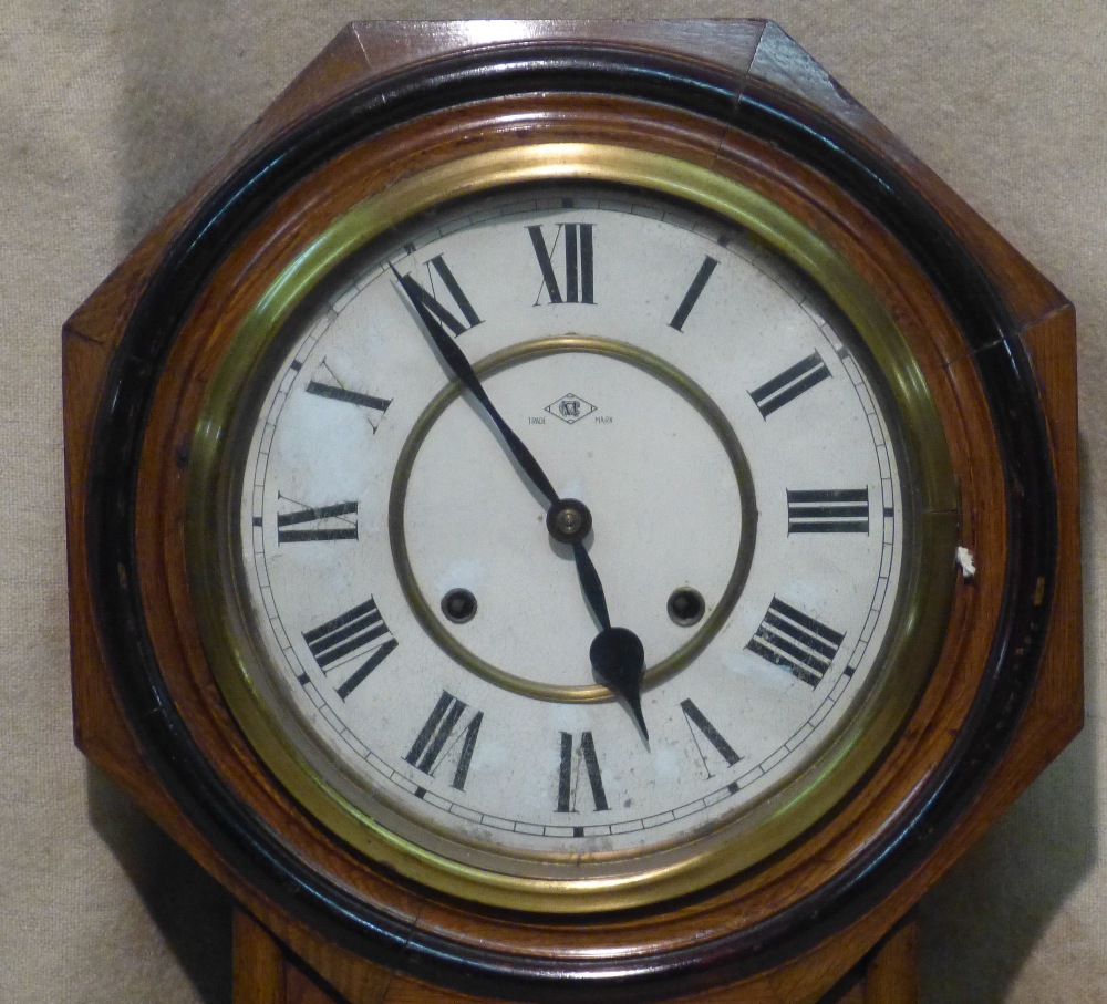 An Octagonal Drop Dial Wall Clock having - Image 2 of 2