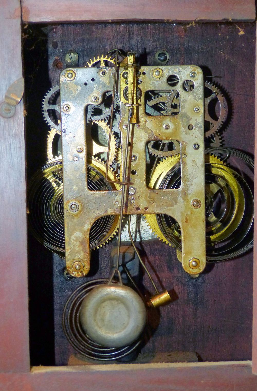 An Edwardian Mantle Clock having inlaid - Image 3 of 3