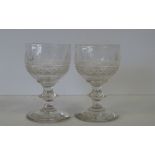 A Set of 8 Cut Glass Bulbous Shaped Drin