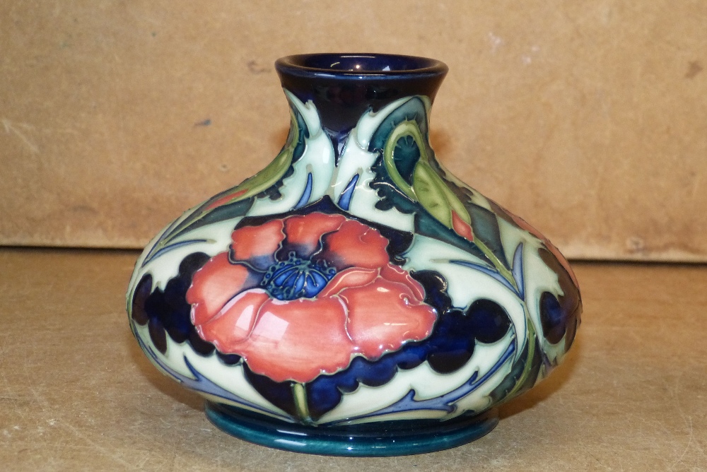 A Moorcroft Bulbous  Trumpet Shaped Vase