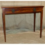 A 19th Century Mahogany Side Table having inlaid stringing and banding, 1 long drawer with drop