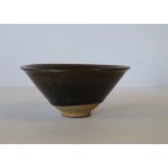 A Song Jian Kiln Tea Bowl on brown ground, 12.5cm diameter