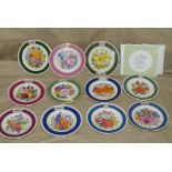 11 Modern China Plates "Chelsea Flower Show" C.1984 etc. with certificates