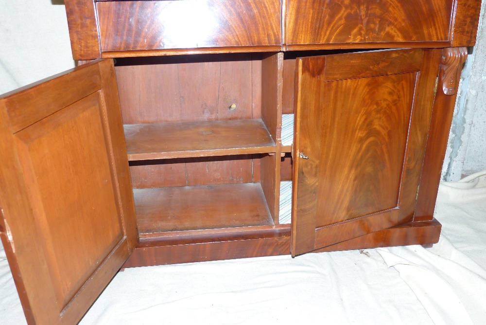 A 19th Century Mahogany Chiffonier having scalloped shelf back with scroll supports, 2 drawers, 2 - Image 5 of 5