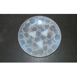 Arrers Frosted Glass Shallow Round Dish having raised leaf decoration, 24cm diameter