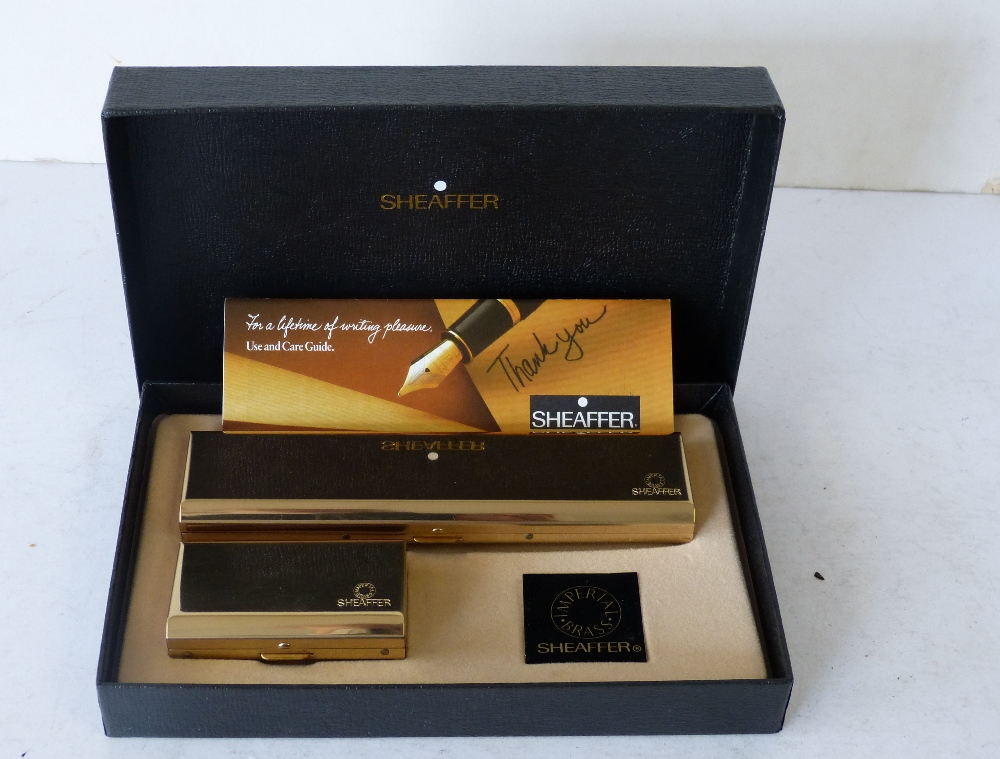 A Sheaffer Presentation Fountain Pen in fitted box with various cartridges