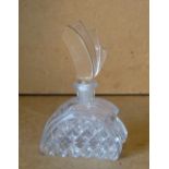 An Art Deco Style Cut Glass Scent Bottle with stopper,