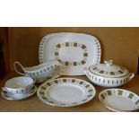 A Modern Spode "Persia" Dinner Service on white and green ground with gilt decoration,
