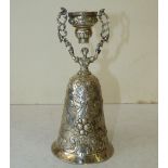 A Dutch Silver Wager Cup in form of a lady with sweeping dress,