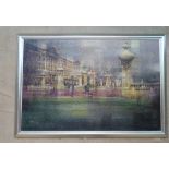 Eric Mason Oil on Canvas London scene "Buckingham Palace" signed in silvered frame,