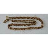 A 9ct Gold Square Linked Chain, 72cm long 13.