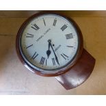 Samuel Clarke, London Fusee Drop Dial Wall Clock having white painted dial with Roman numerals,