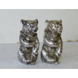 A Pair of Victorian Novelty Silver Condiments in form of seated bears, London 1880,